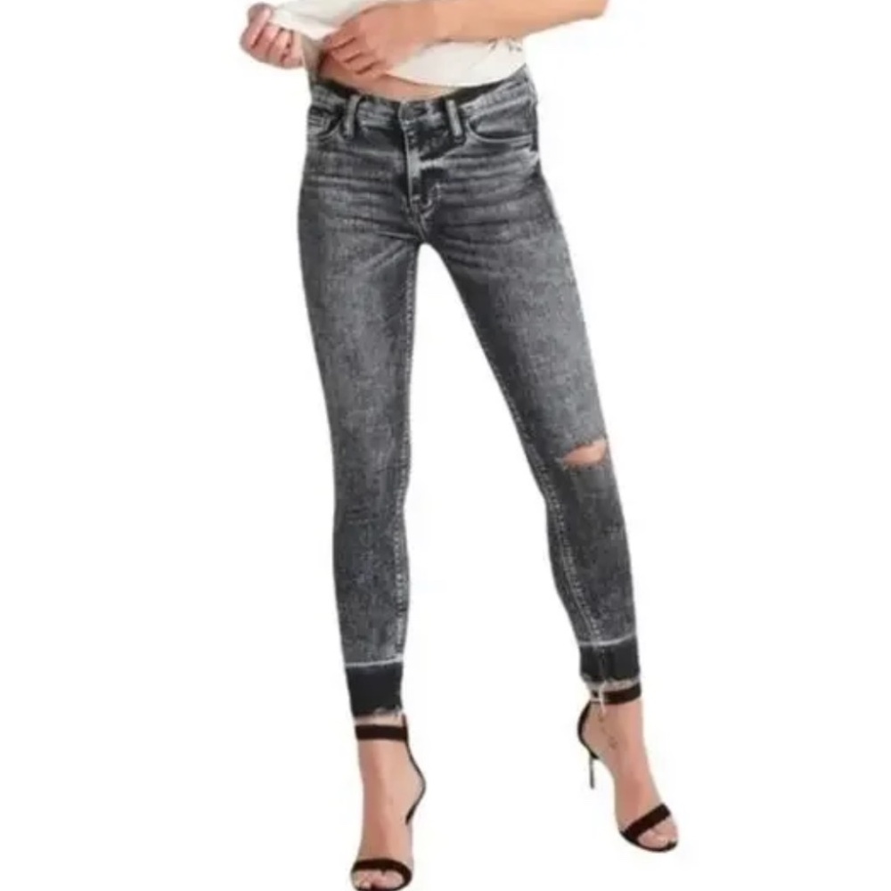 Hudson Jeans Nico Raw Hem Crop Super Skinny Jeans in Pepper- Size 25